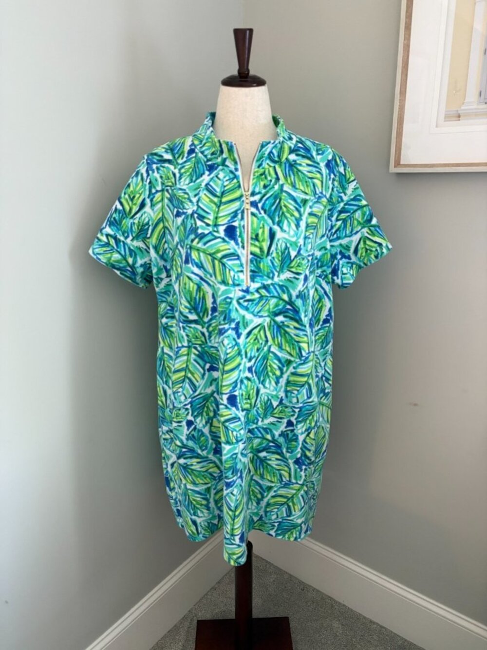 Belle by Kim Gravel Women's Plus Sz Dress 2X Perfect Pique Batik Green